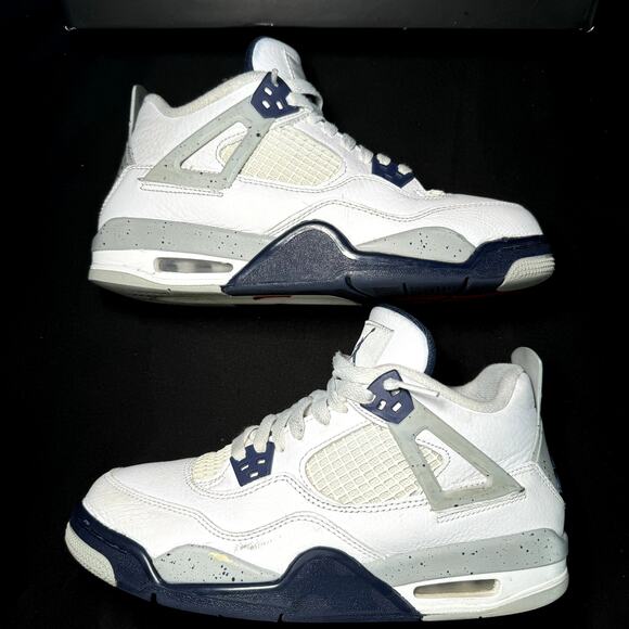 Size 7 - Nike Air Jordan 4 Retro GS Midnight Navy 2022 Shoes - Picture 2 of 10